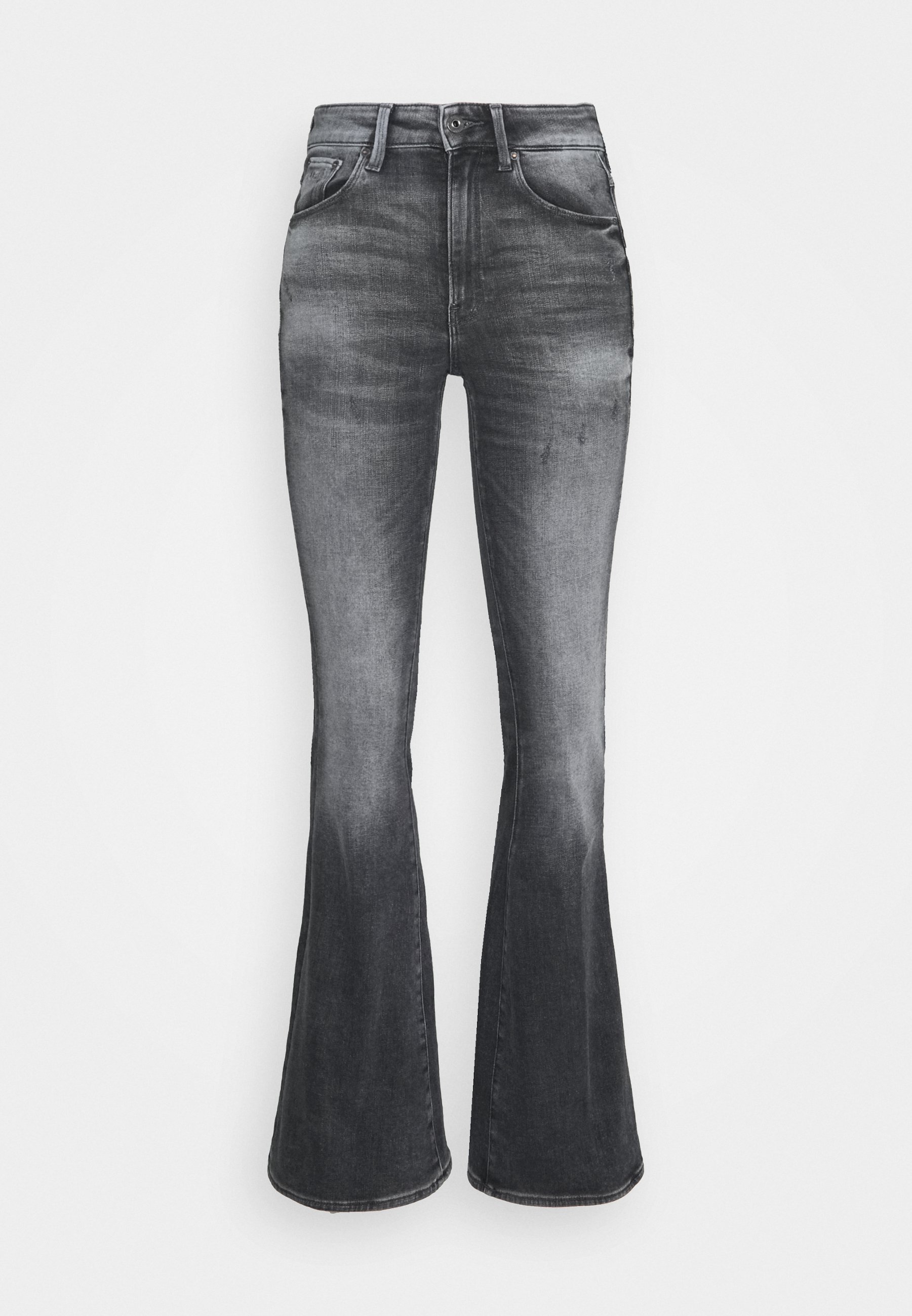 white star flare jeans