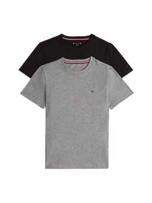 Tommy Hilfiger TEE UNISEX 2 PACK - Camiseta básica - medium grey heather/black