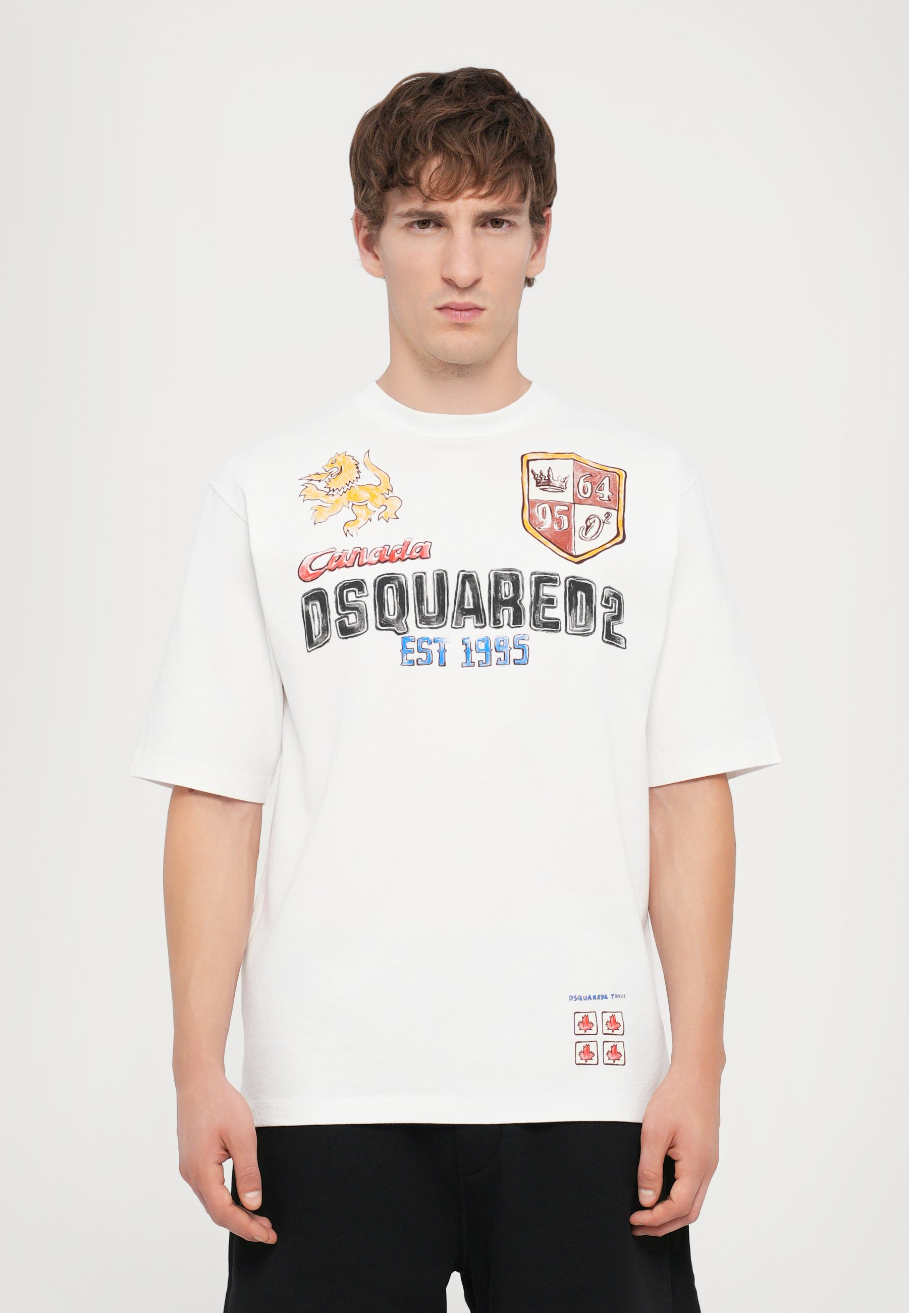 Dsquared2 LOOSE FIT TEE - Print T-shirt - white - Zalando.co.uk