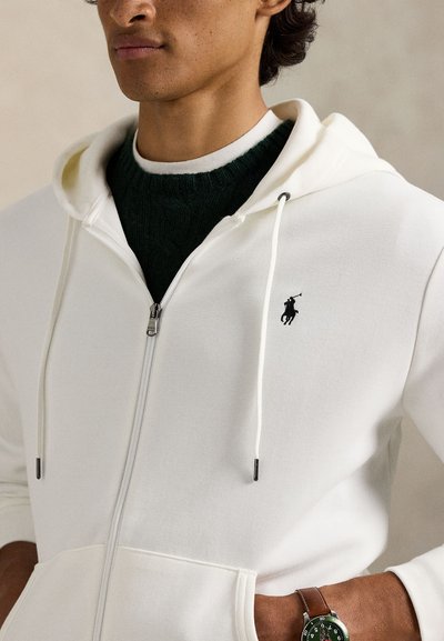 Polo Ralph Lauren DOUBLE KNIT FULL ZIP HOODIE - Mikina so zipsom - white