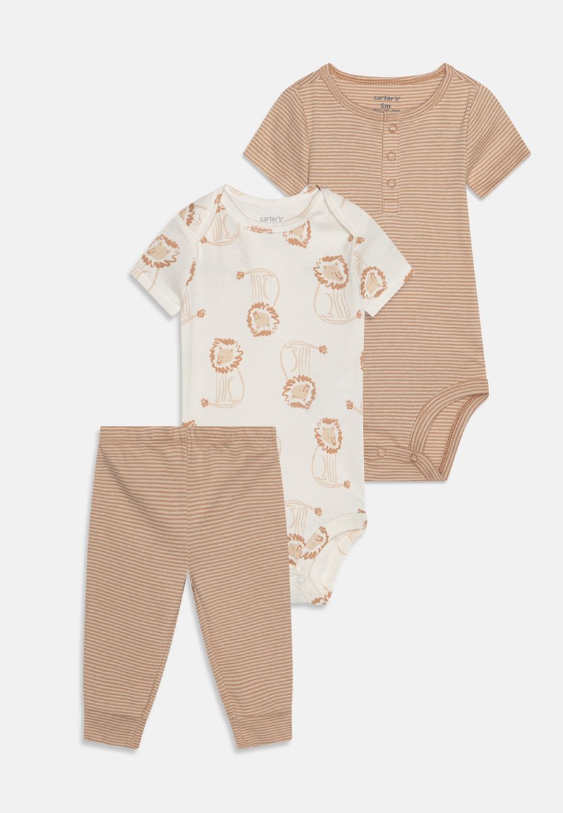 Carter's STRIPE BEAR PANT SET - Potiskana majica - brown