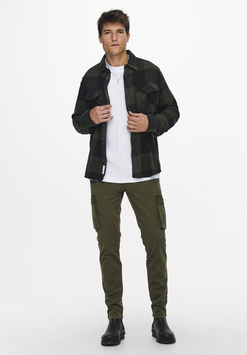 Only & Sons Overhemd donkergroen