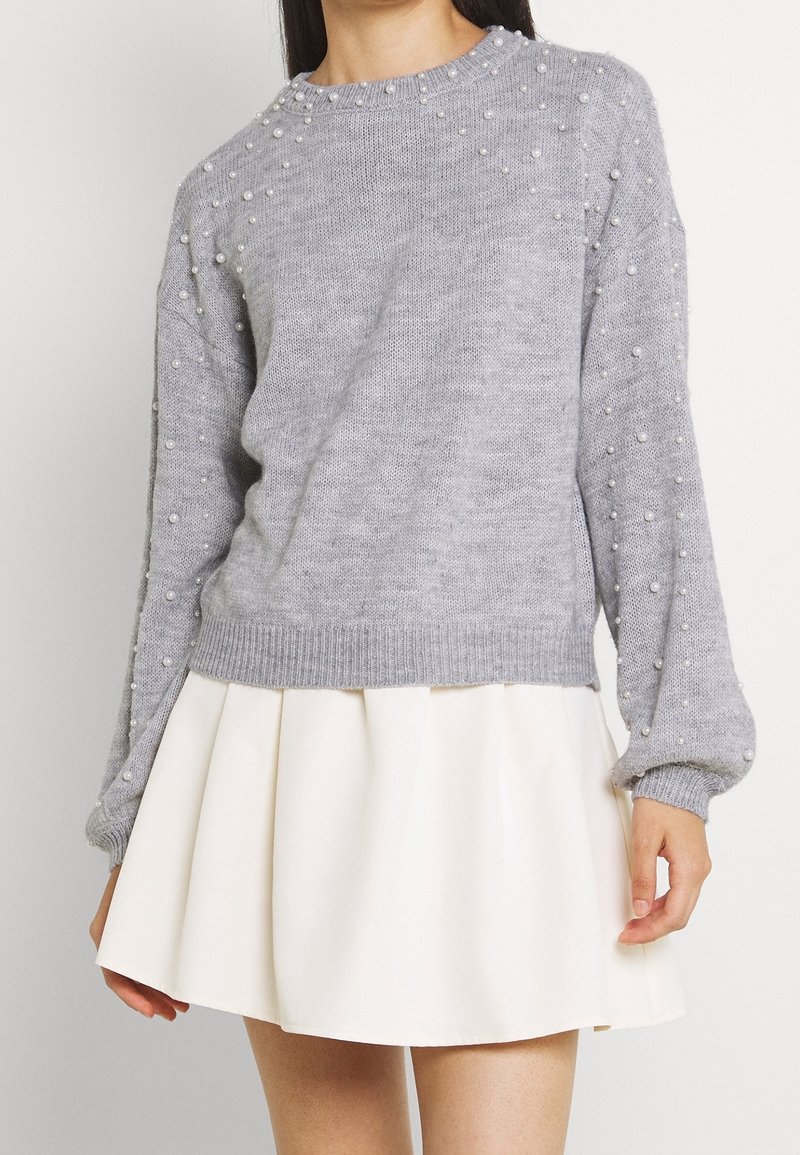 VILA Pullover - mottled light grey