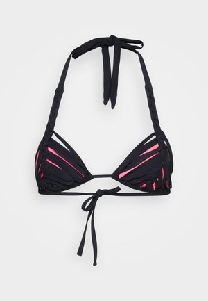 LATICIA - Bikini top - black/neon pink