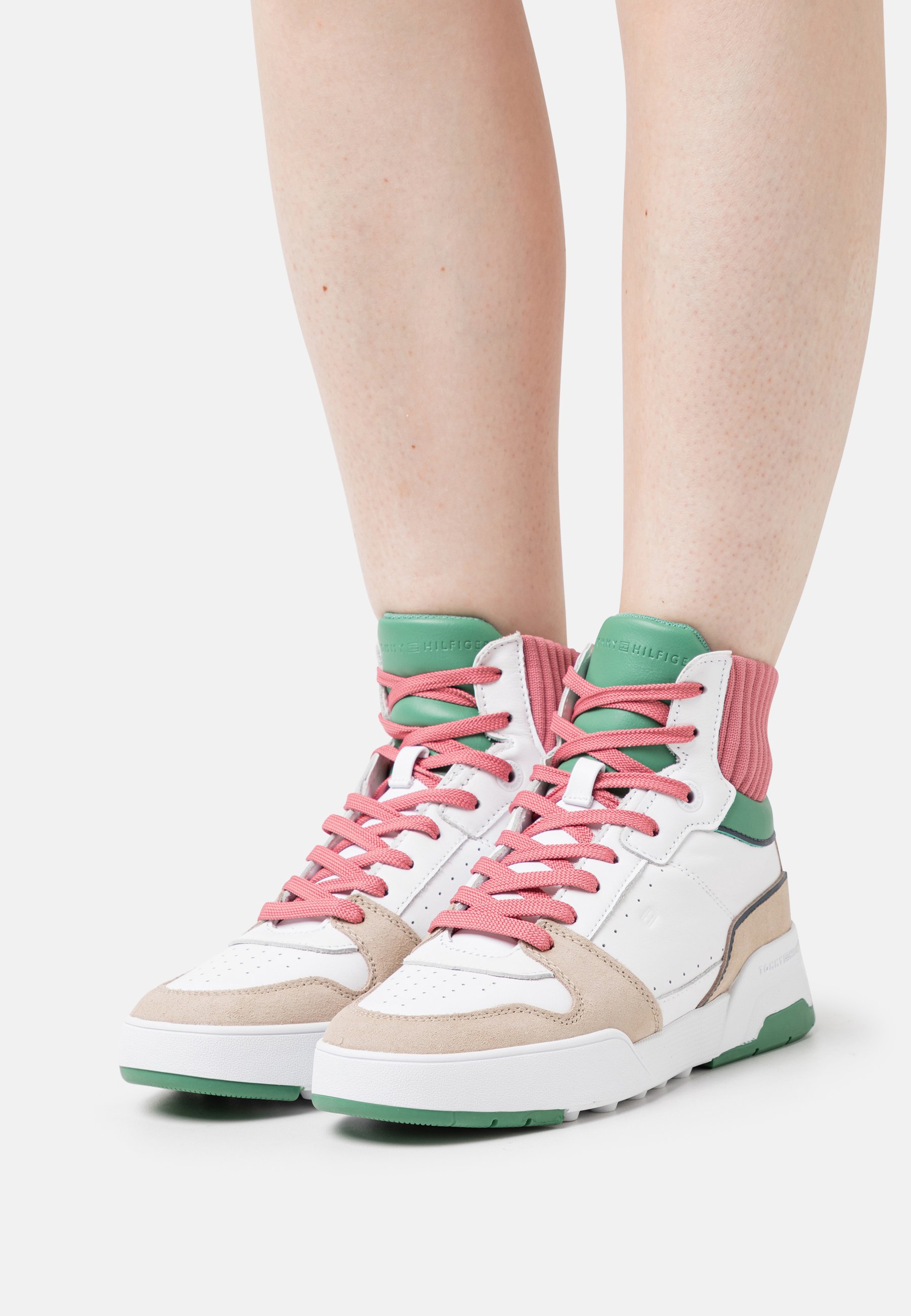 Tommy Hilfiger BASKET - Sneaker high - english pink/mehrfarbig