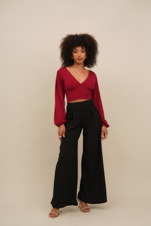 CRISSY BACKLESS - Long sleeved top - wine3