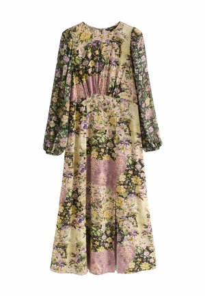 Next LONG SLEEVE - Maxi dress - black/pink floral patchwork print