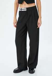 WIDE LEG - Housut - black