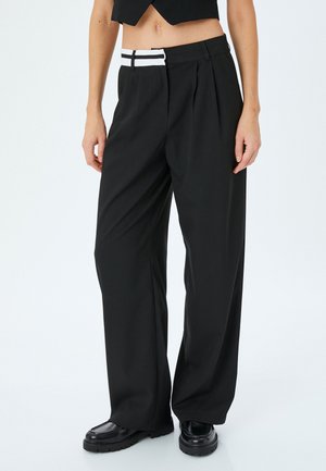 Koton WIDE LEG - Stoffhose - black