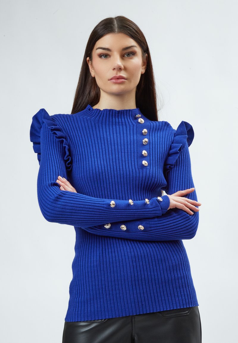 INFLUENCER DECORATIVE BUTTON - Strickpullover - royal
