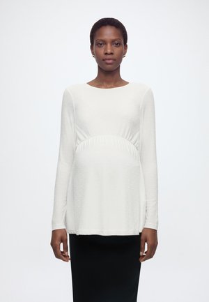 OLMMOLLY L/S DOBBY PEPLUM TOP 2-PACK - T-shirt à manches longues - cloud dancer pack:cloud dancer + jadeite