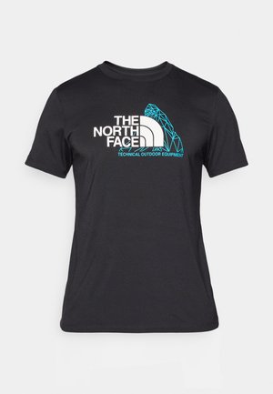 The North Face MOUNTAIN FOUNDATION TEE GRAPHIC - Športne majice - black
