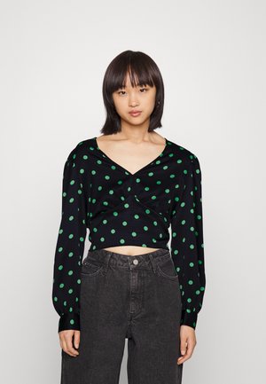 Vero Moda Petite VMESSI CROPPED - Blusa - black/catya