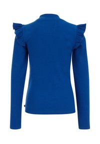 WE Fashion GERIBD MET RUCHES - Tops ar garām piedurknēm - blue