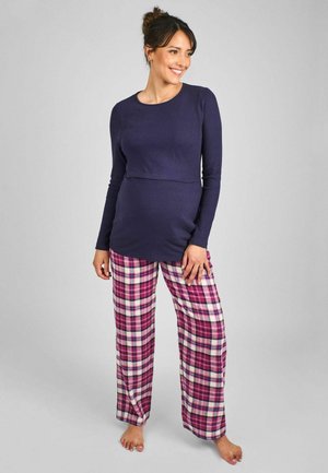 CHECK MATERNITY AND NURSING SET REGULAR FIT - Yöasusetti - navy blue