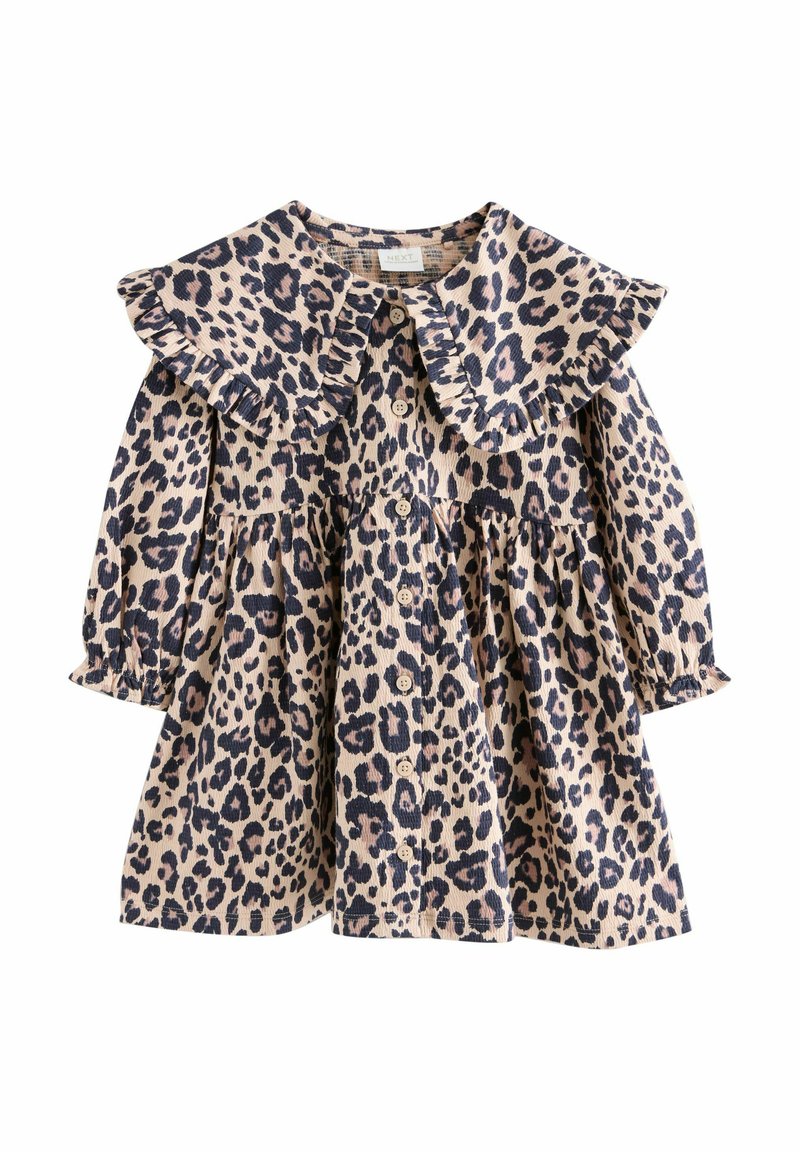 Next REGULAR FIT - LONG SLEEVE COLLARED - Blusenkleid - leopard print