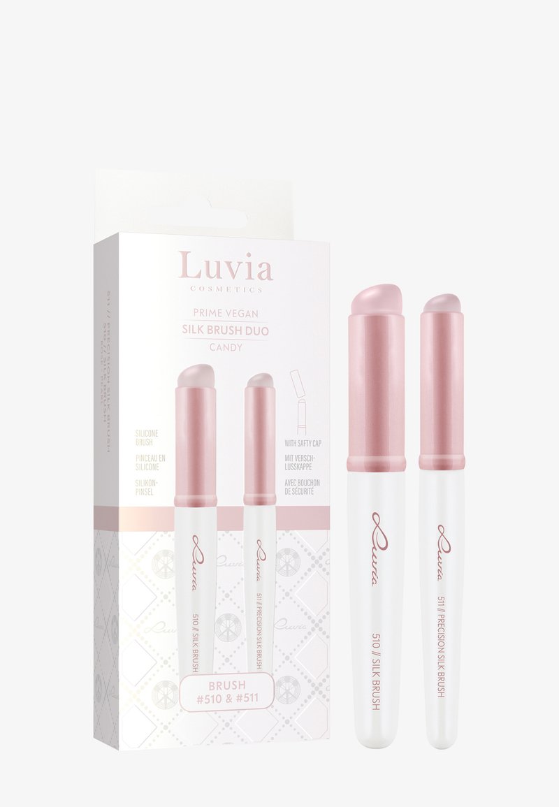 Luvia Cosmetics - SILK BRUSH DUO - CANDY - Make-up Brush Set - rose - pearl, Forstørre