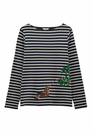 REGULAR FIT - FESTIVE HARBOUR BOAT NECK BRETON - Long sleeved top - dog navy cream