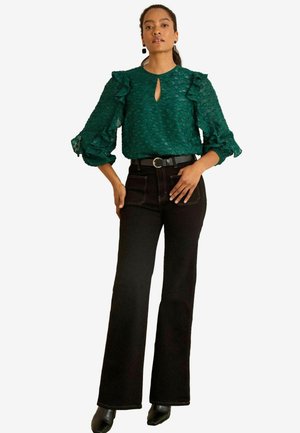 REGULAR FIT - CREW NECK  LONG SLEEVE RUFFLE   - Blúz - teal blue