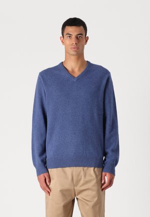 V NECK - Strikkegenser - chambray blue