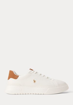 Polo Ralph Lauren, RLITE COURT TUMBLED LEATHER SNEAKER - Matalavartiset tennarit - off white/tan
