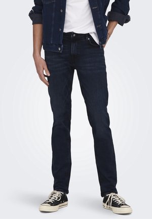 Džíny Slim Fit - blue-black denim