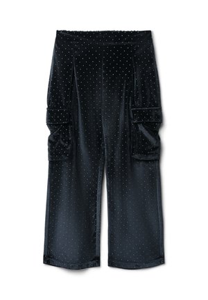 LUNGO APPLICAZIONICRA - Pantalon cargo - var nero ultrablack