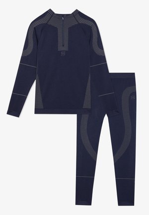 Pier One Sport THERMAL SEAMLESS SPORTS SET - TOP & LEGGINGS - Maglietta a manica lunga - dark blue