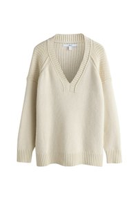 LONGLINE V-NECK - Svetrík - ecru