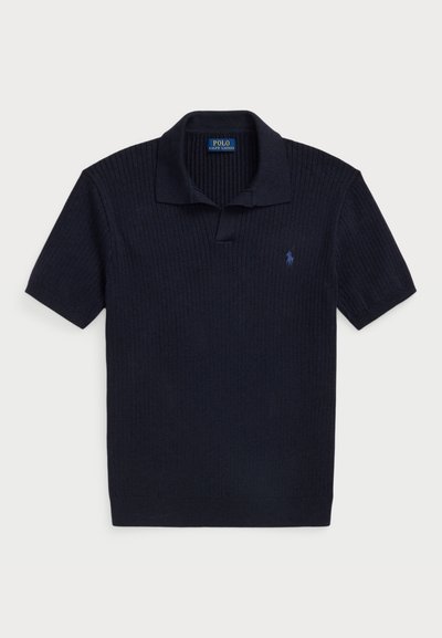 Polo Ralph Lauren RIB-KNIT COTTON SHORT-SLEEVE SWEATER - Polo krekls - navy heather