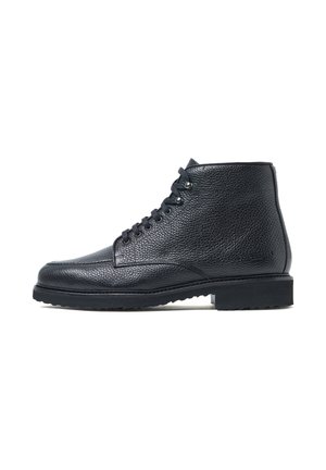 LIVORNO - Botines con cordones - full grain black leather