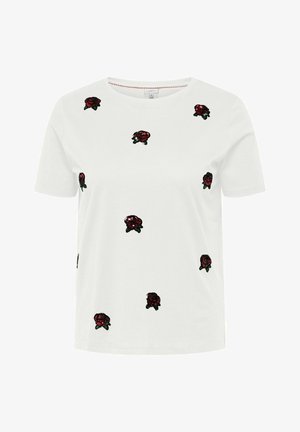 ONLY Carmakoma, CARKITA LIFE SS JEANS TEE JRS - T-shirts med print - cloud dancer
