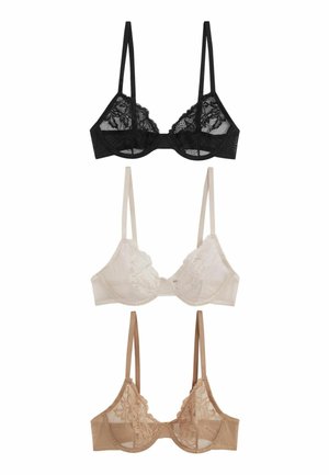 Next 3 PACK NON PAD FULL CUP - Soutien-gorge à armatures - black nude cream