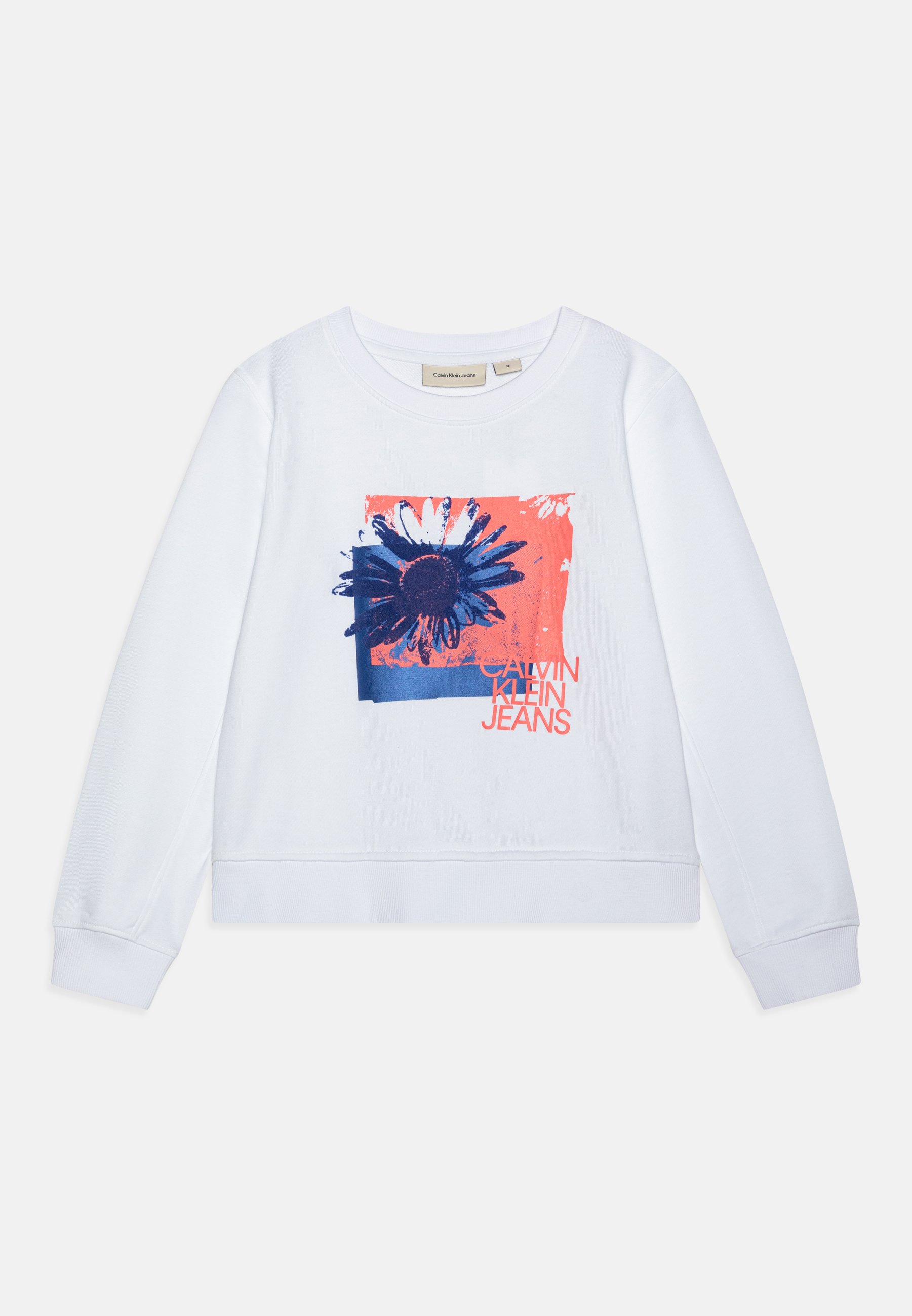 Calvin Klein Jeans FLOWER GRAPHIC Sweatshirt bright white