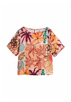 REGULAR FIT - SHORT SLEEVE BOXY  - Bluse - orange palm print