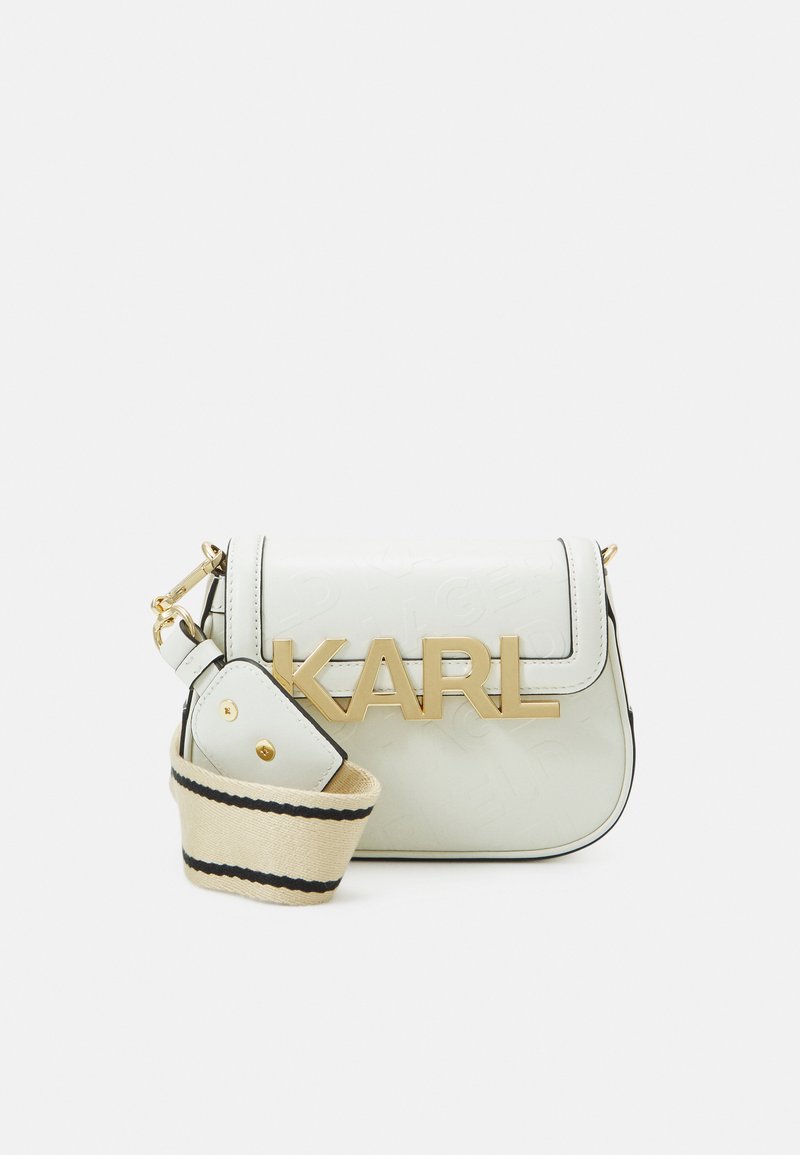 KARL LAGERFELD LETTERS EMBOSSED CROSSBODY Across body bag offwhite