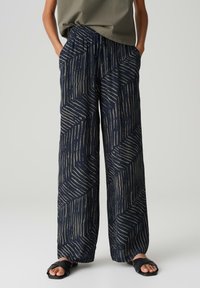 OPUS - RISE WIDE FIT  - Trousers - coal blue Thumbnail Image 1