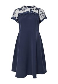 Yours Clothing EMBROIDERED - Juhlamekko - navy