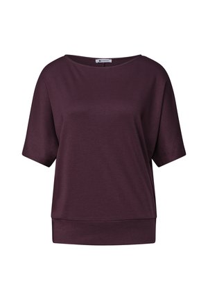 Street One, BASIC SHIRT MIT BOAT NECK UND ELASTIKBUND - T-shirt basique - rustic rouge