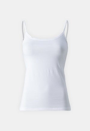 Witte, fitted camisole van zacht, lichtgewicht stof, met dunne verstelbare bandjes en een ronde halslijn, ontworpen voor casual gebruik.