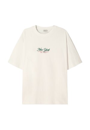 Bershka Print T-shirt - white