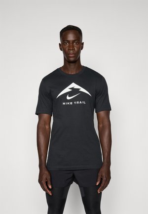 TEE TRAIL LOGO - Sports T-shirt - black/summit white