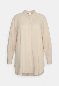 EVOKED VILA VIZUGI LONG SHIRT - Blusa - cement