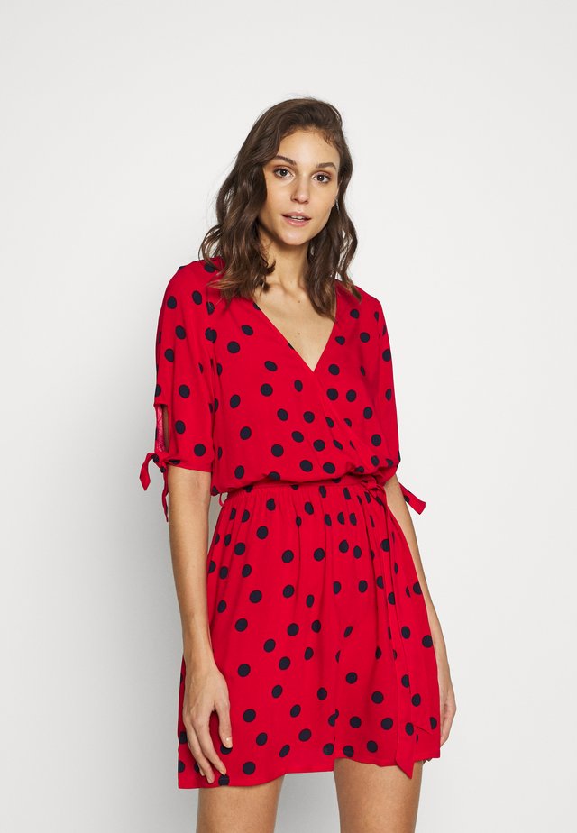 SHORT SLEEVES SHORT DRESS - Akcesoria plażowe - red