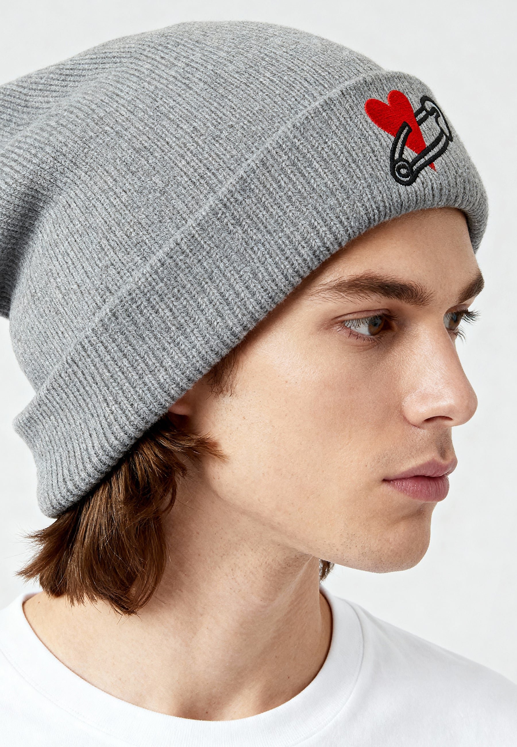 Mira Paris COEUR PINS EMBROIDERY UNISEX CLASSIC - Beanie - grey