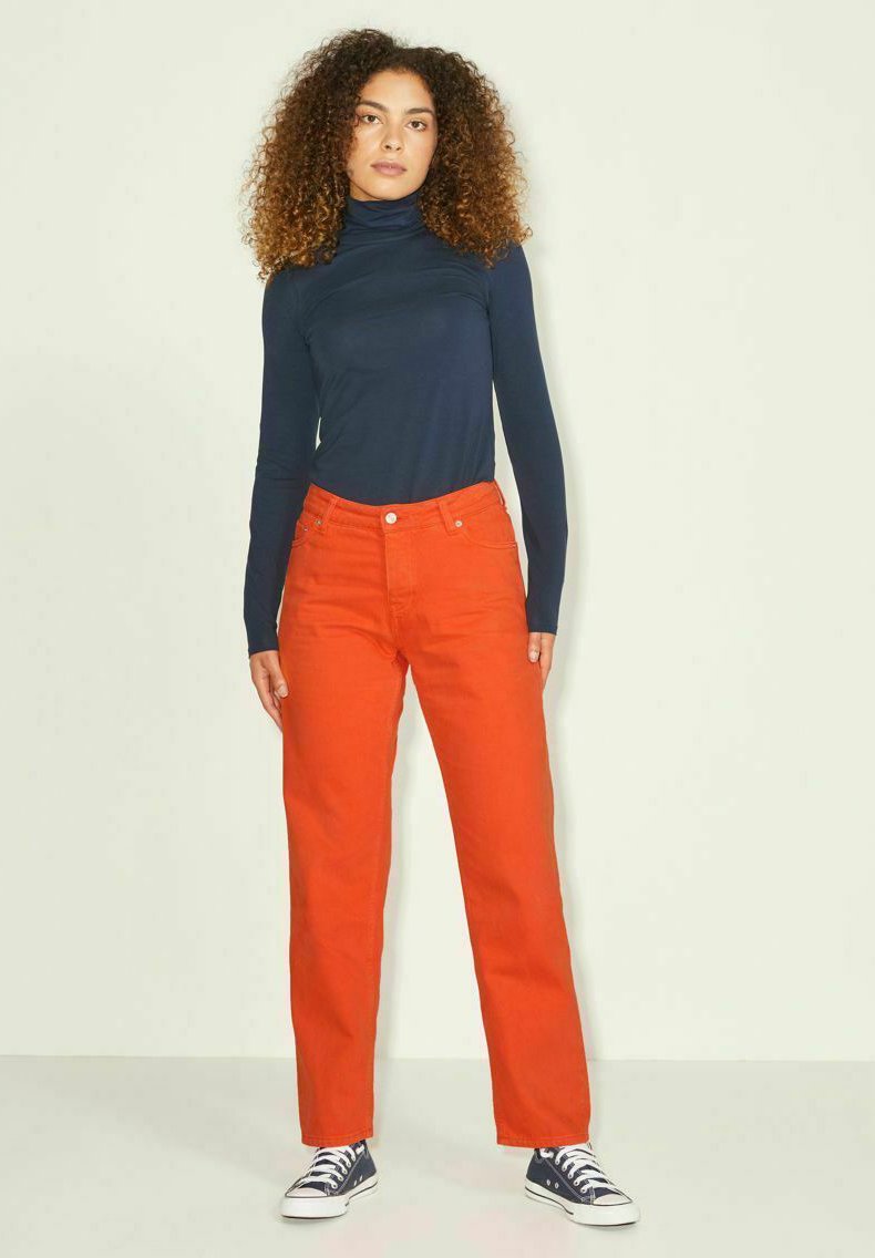 JJXX JXSEOUL MW AKM NOOS - Straight leg jeans - red orange/Oranje -  Zalando.nl