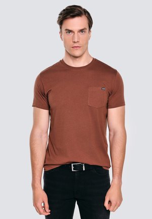 CARBON - Jednoduché tričko - dunkelbraun