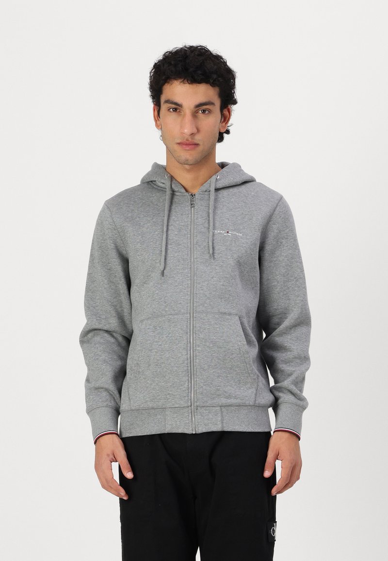 Tommy Hilfiger SMALL LOGO ZIP  - Hoodie - medium grey heather