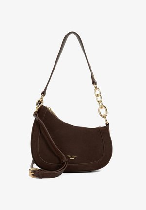 Dune London DIRECTION ASYMMETRIC CHAIN DETAIL SHOULDER - Sac à main - dark brown