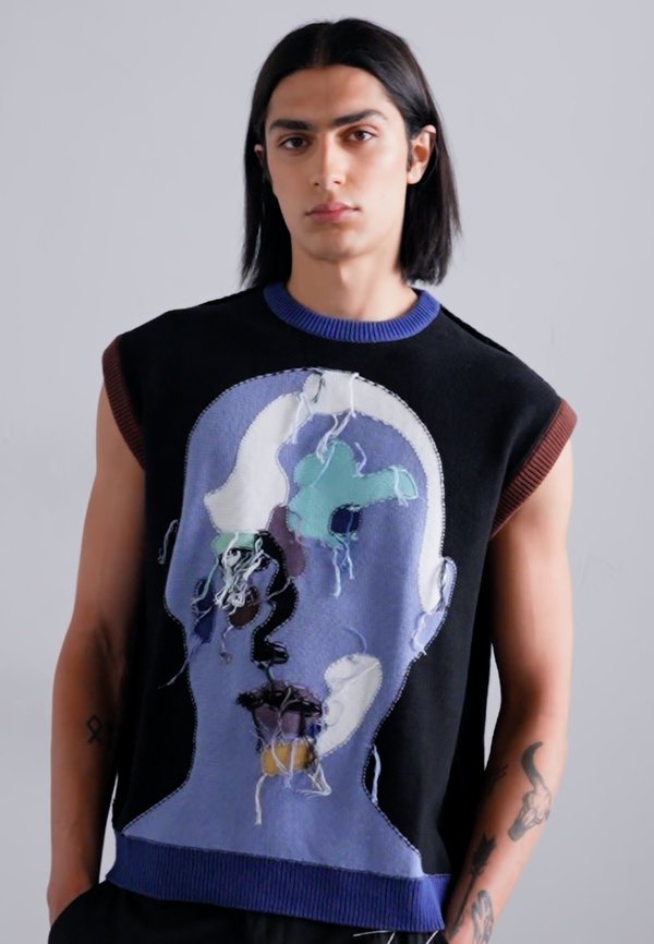 REVERSE PATCHWORK FACE  - Print T-shirt3